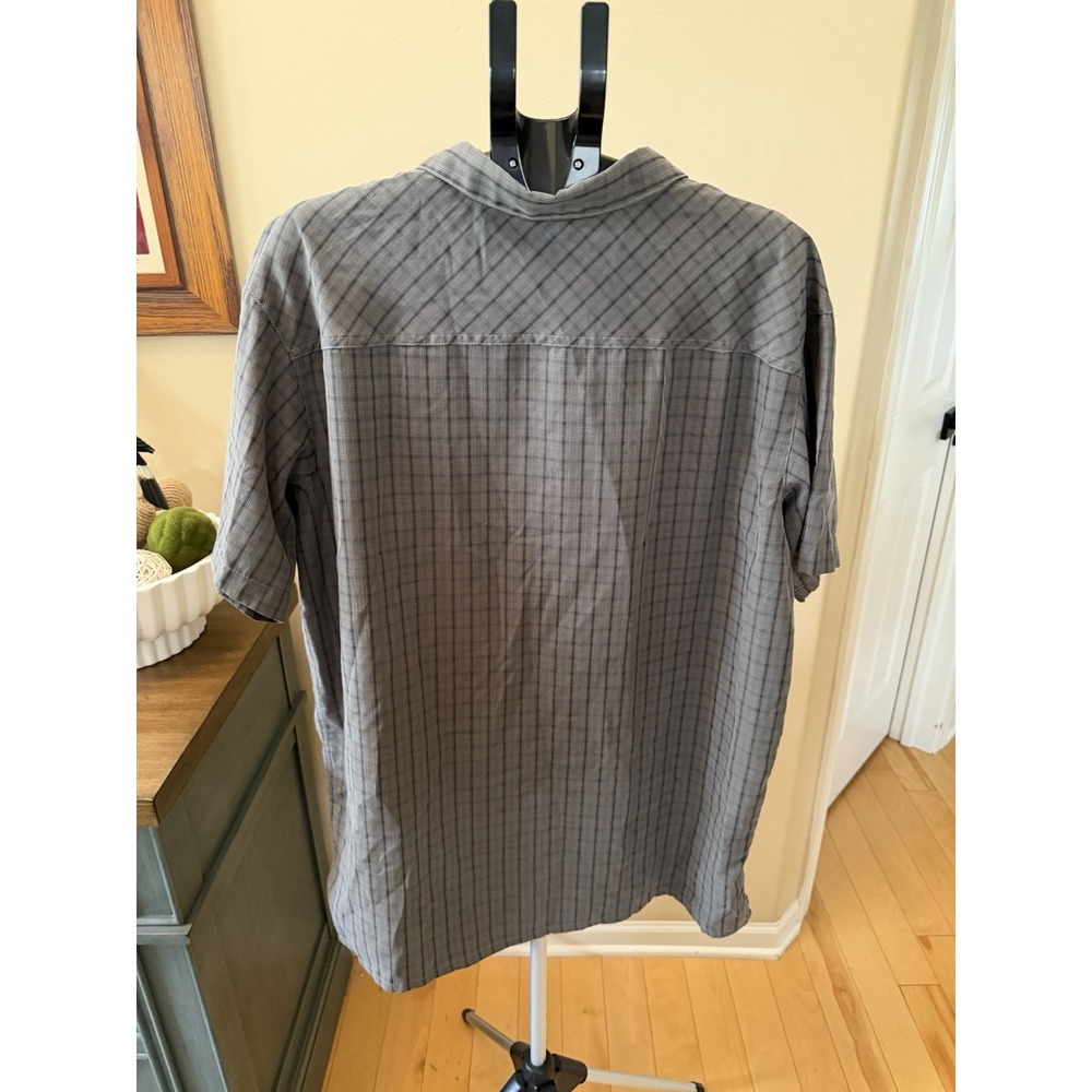 Columbia Men's XXL Gray Plaid Short Sleeve Button Up Shirt Regular Fit 2XL - Picture 4 of 5